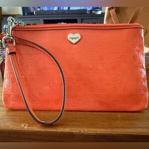 Coach Orange Wristlet